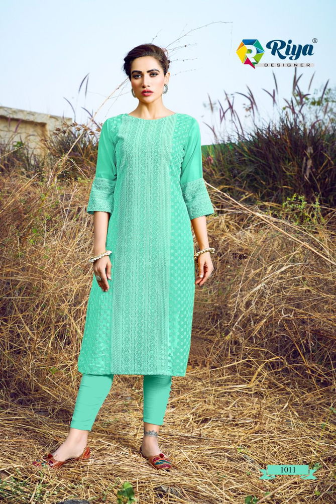 Riya Shifali New Designer Fancy Wear Georgette Kurti Collection